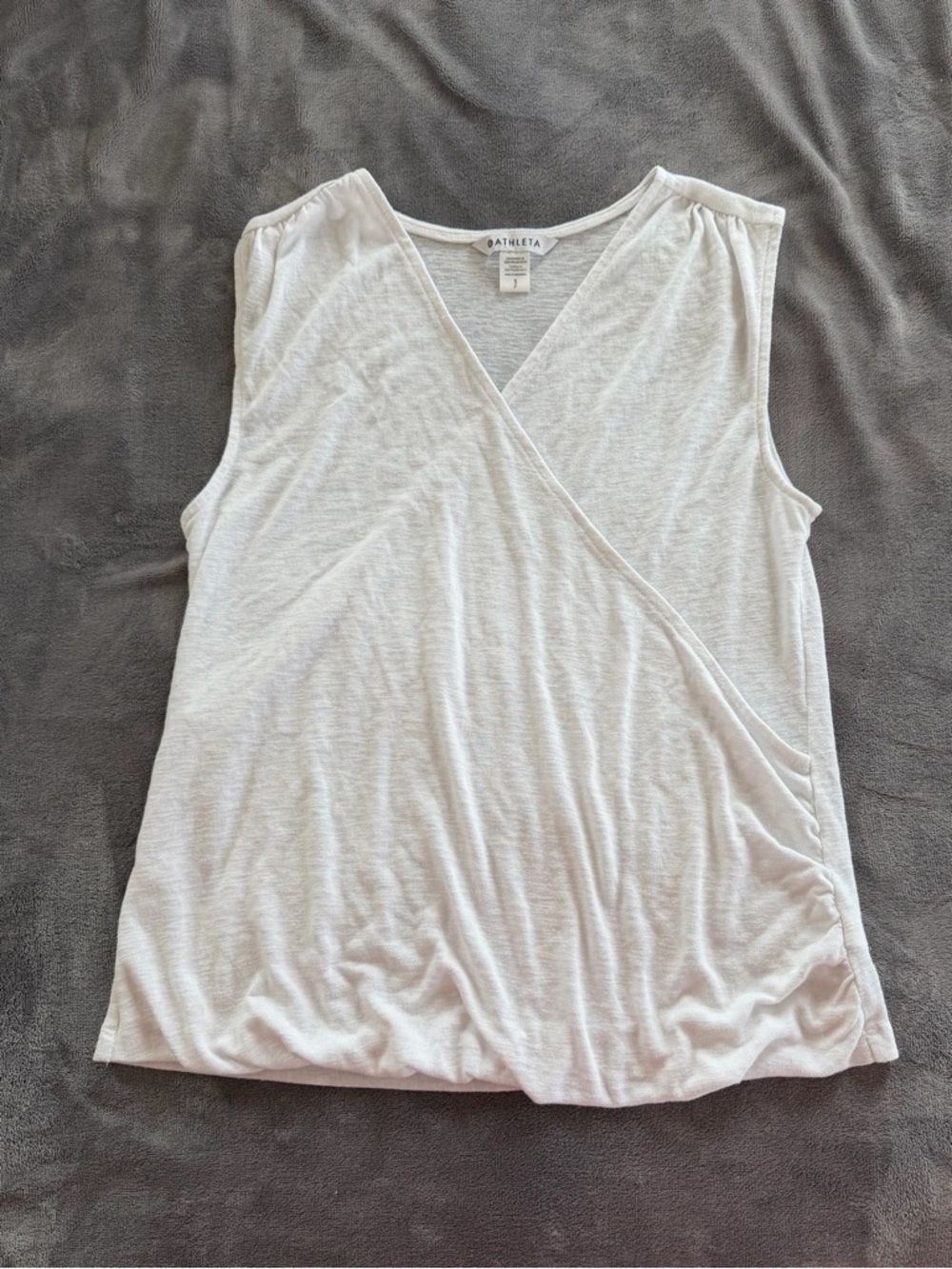 Athleta White Sleeveless Wrap Tank